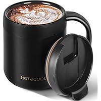 Leeonz 350ml Insulated Coffee Mug With Handle and Lid