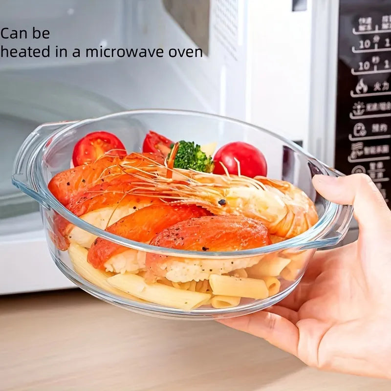 3pcs High Borosilicate Heat Resistant Glass Containers With Lids | Suitable for Noodle Bowls And Steaming Eggs