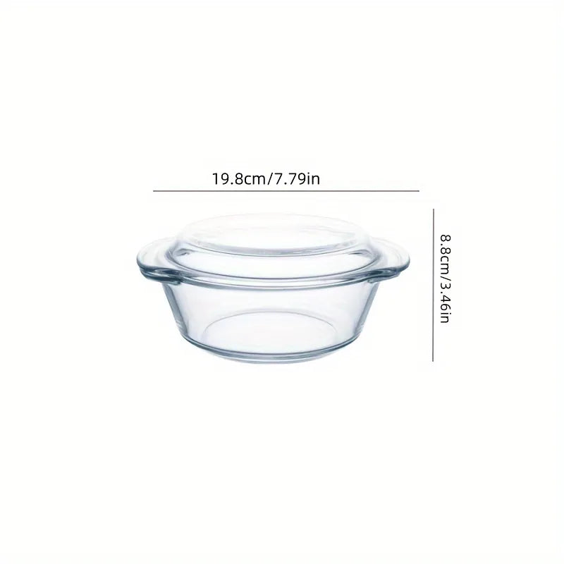 3pcs High Borosilicate Heat Resistant Glass Containers With Lids | Suitable for Noodle Bowls And Steaming Eggs