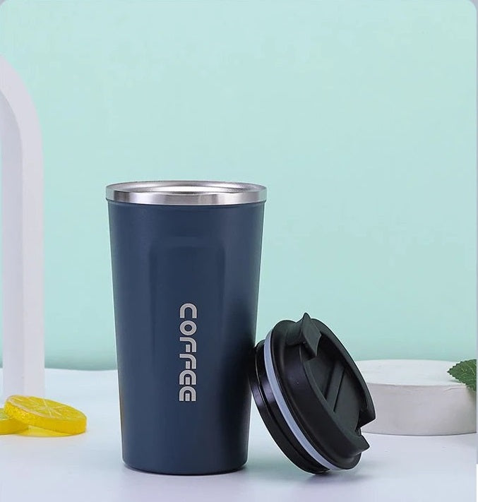Stainless Steel Thermos Flask| Coffee Mugs 380ml/500ml Insulation Water Bottle Cups |Drinkware With Double Lid| Travel Tea Mug