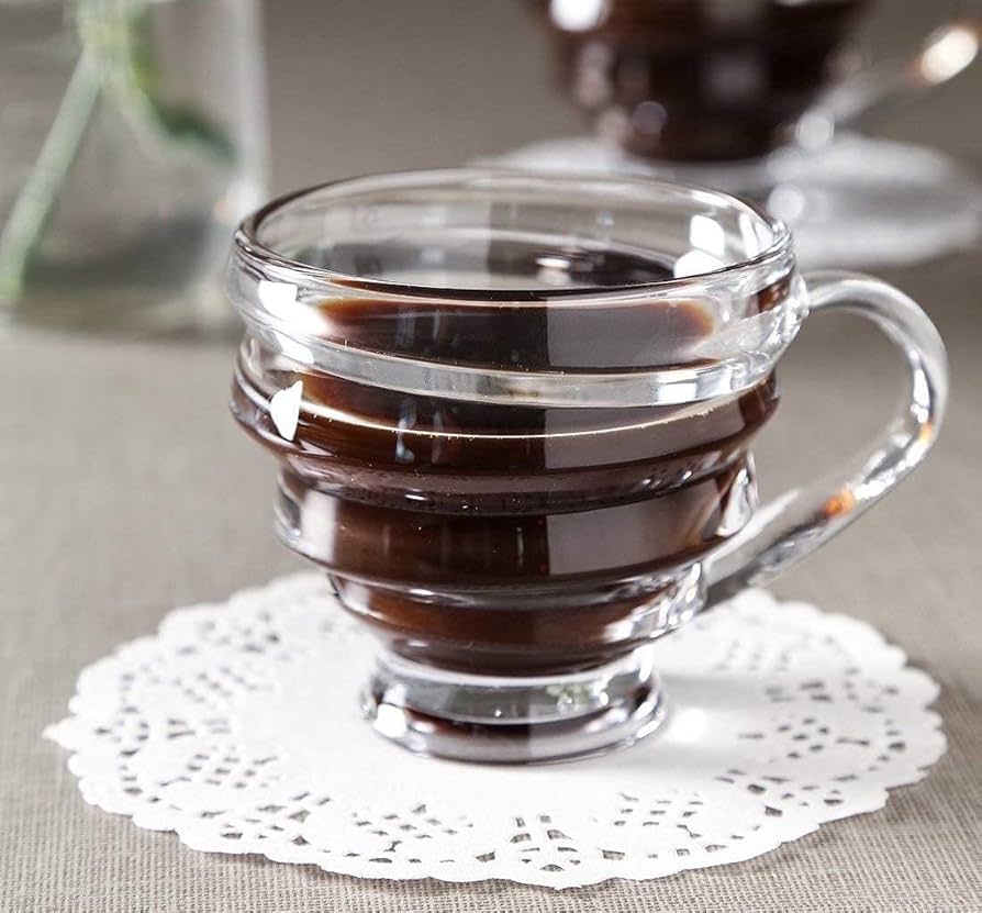 6pcs set of Glass Tea & Coffee Cup with Handle or Elegant Glass Mug – Heat-Resistant & Stylish