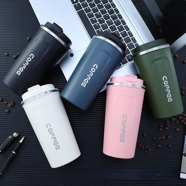 Stainless Steel Thermos Flask| Coffee Mugs 380ml/500ml Insulation Water Bottle Cups |Drinkware With Double Lid| Travel Tea Mug