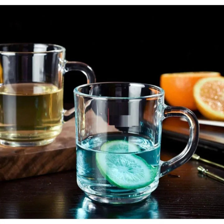 Coffee Mugs Clear Glass Set of 6| Warm Beverage Cups| Party Juice Cups