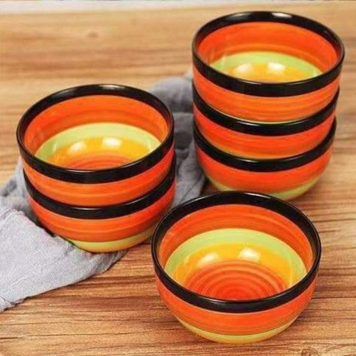 Colorful Porcelain Striped Bowl – 3pcs |Small , Medium & Large|For Serving Snacks, Soup Or Desserts